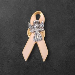 Angel Ribbon Pin in Pink and Silver